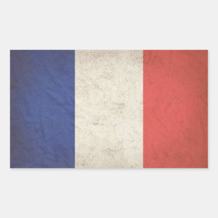 French Flag Distressed Sticker