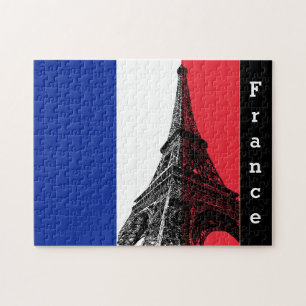 French flag & Eiffel Tower - France Jigsaw Puzzle