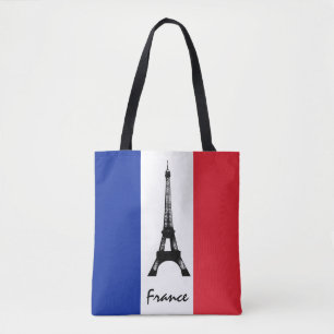 French flag & Eiffel Tower - France /sports fans Tote Bag