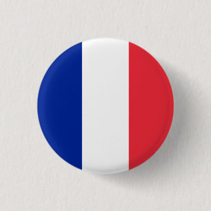 French Flag, Flag of France 1 Inch Round Button