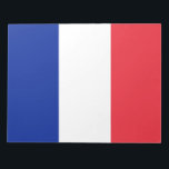 French Flag (France) Notepad<br><div class="desc">This design features the national flag of France (officially the French Republic, République française), which is a country consisting of metropolitan France in Western Europe and several overseas regions and territories. The metropolitan area of France extends from the Mediterranean Sea to the English Channel and the North Sea, and from...</div>