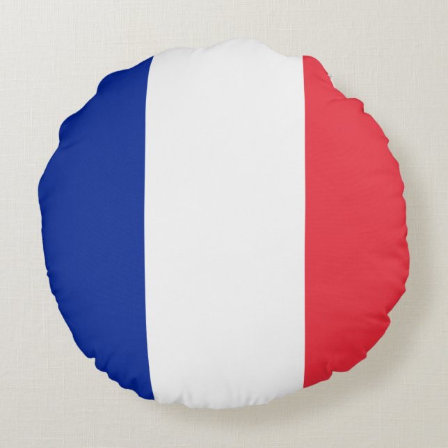 French Flag (France) Round Pillow (Back)