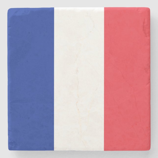 French Flag (France) Stone Coaster (Front)