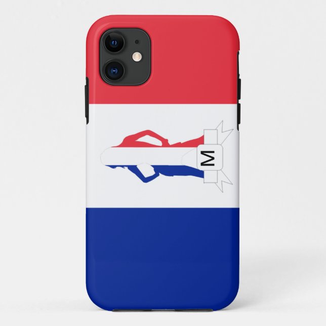 French flag & girl monogram Case-Mate iPhone case (Back)