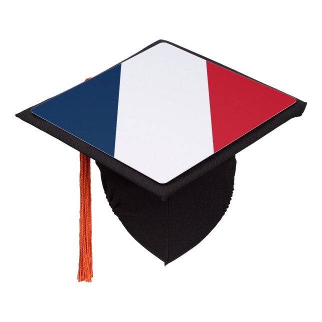 French Flag Graduation Cap Topper (Angled)