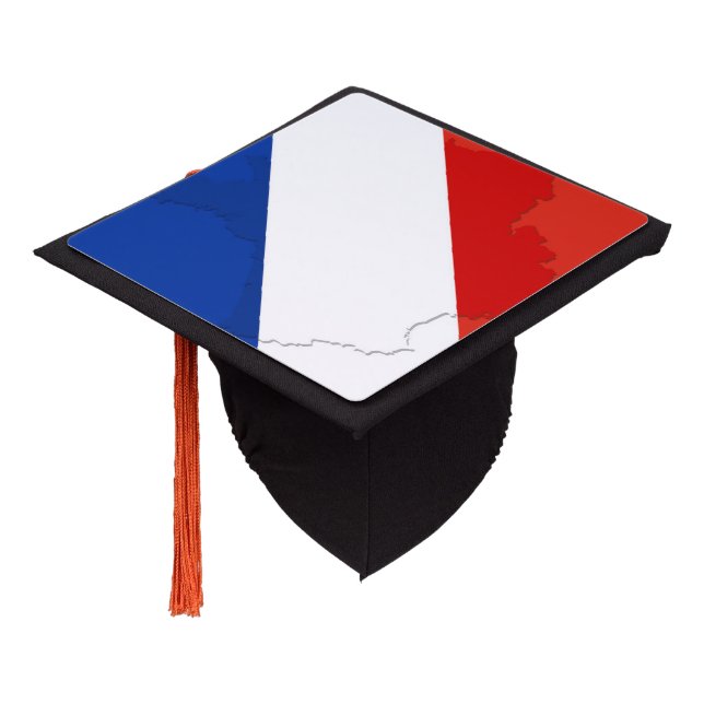 French flag graduation cap topper (Angled)