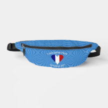French Flag Heart Blue Background Personalized 