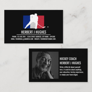 French Flag, Hockey Player, Hockey Coach Photo Business Card