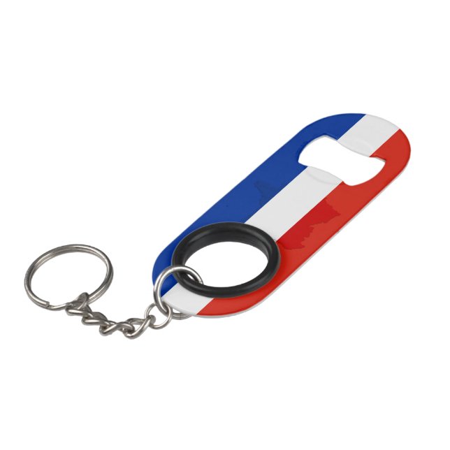 French flag keychain bottle opener (Front Angled)