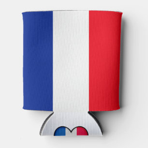 French Flag Patriotic Colours International Travel Can Cooler