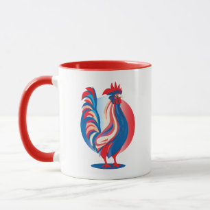 French Flag Patriotic Rooster Mug