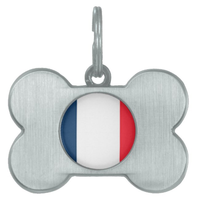 French Flag Pet ID Tag (Front)