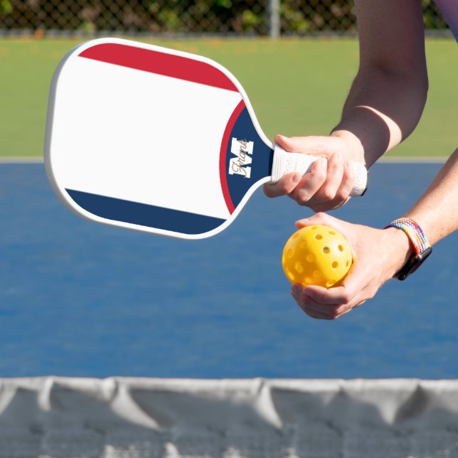 French Flag Pickleball Paddle - Custom Name/Text (Insitu)