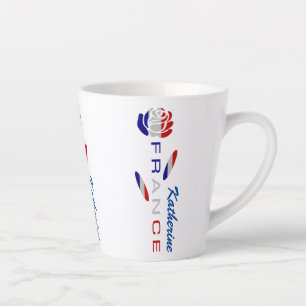 French Flag Rose Personalized Small Latte Mug