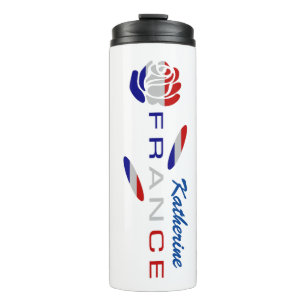 French Flag Rose Personalized Thermal Tumbler