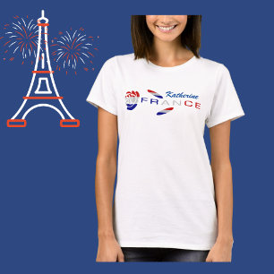 French Flag Rose Personalized Women's T-Shirt