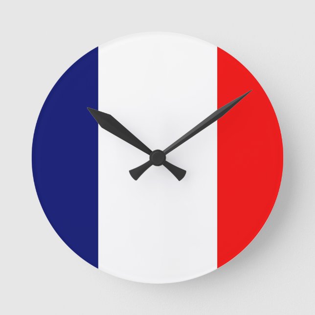 French Flag Round Clock (Front)