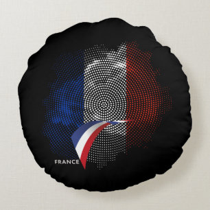 French flag round pillow