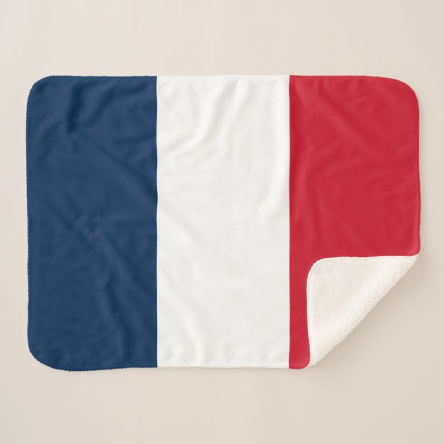 French Flag Sherpa Blanket (Front (Horizontal))