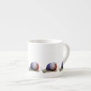 French flag snail espresso cup