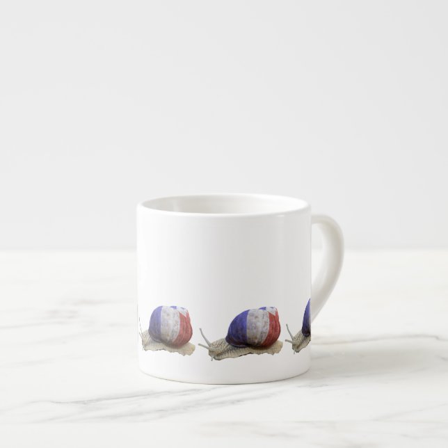 French flag snail espresso cup (Front Right)