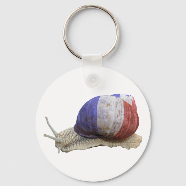 French flag snail keychain (Front)