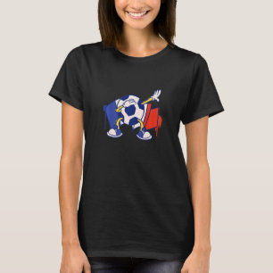 French Flag Soccer Ball Dabbing France Soccer Play T-Shirt
