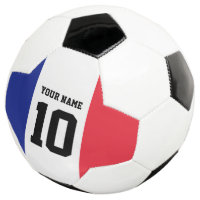 French flag soccer ball with custom jersey number
