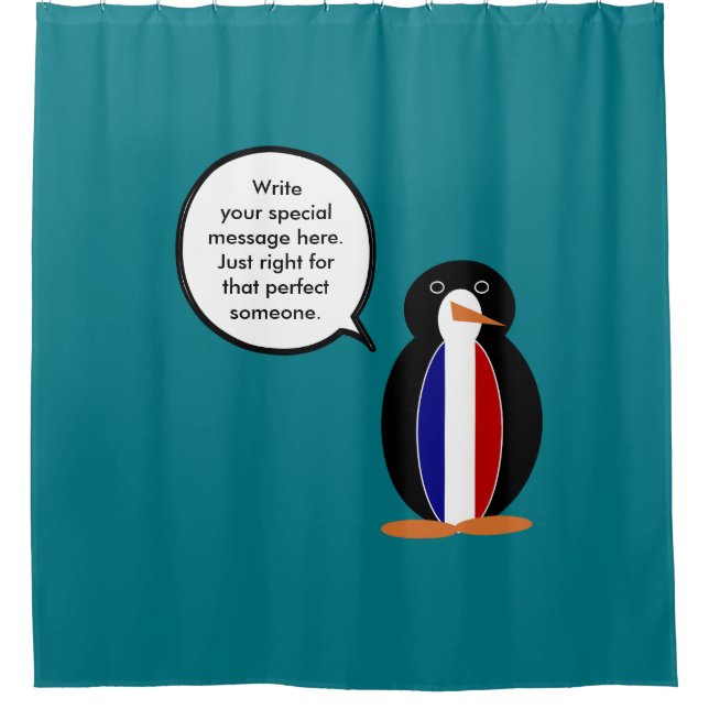 French Flag Talking Ms Penguin Personalized  (Front)