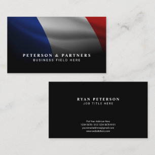 French Flag   Transparent Gradation   Black Business Card