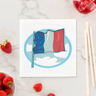 French Flag Tricolour Blue White Red France Napkin