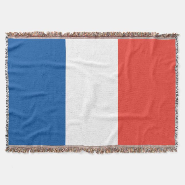 French Flag Vive La France Throw Blanket (Front)