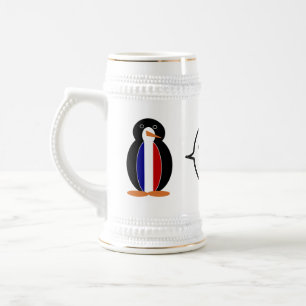 French Flag Wildlife Penguin personalize Gift Beer Stein