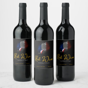 French flag wine label