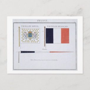 French Flags, from a French book of Flags, c.1819 Postcard