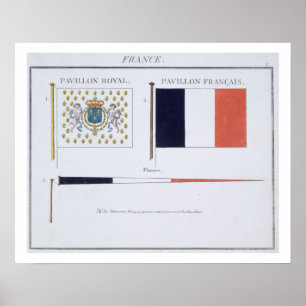 French Flags, from a French book of Flags, c.1819 Poster