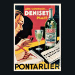 French Flavoued Liqueur Ads Art Deco Vintage Poster<br><div class="desc">REPRO. print of Aux gourmets Deniset plait, Anis supérieur Pontarlier by Anonymous circa 1930. Digitally refurbished to bring out the original colours, even better and fix as many imperfections as possible. This art piece would look great when framed in the home, office, bar, cafe, pub or restaurant! Please customize the...</div>