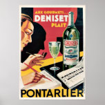 French Flavoued Liqueur Ads Art Deco Vintage Poster<br><div class="desc">REPRO. print of Aux gourmets Deniset plait, Anis supérieur Pontarlier by Anonymous circa 1930. Digitally refurbished to bring out the original colours, even better and fix as many imperfections as possible. This art piece would look great when framed in the home, office, bar, cafe, pub or restaurant! Please customize the...</div>