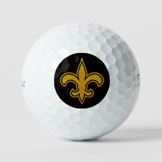 French Fleur De Lis Gold and Black Golf Balls