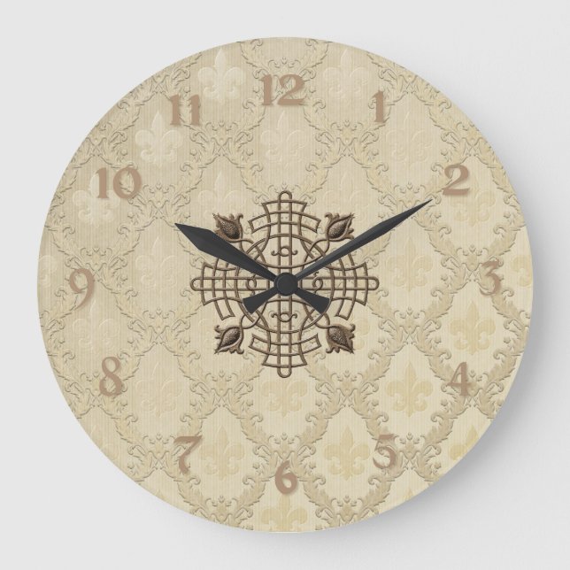 French Fleur De Lis Large Clock (Front)