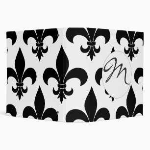 French Fleur de lis Pattern  Binder