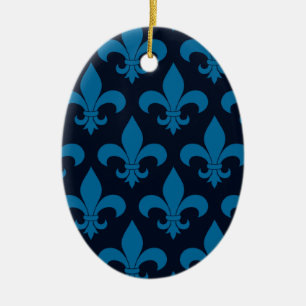 French Fleur de lis Pattern  Ceramic Ornament