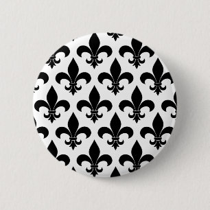 French Fleur de lis Pattern Classic 2 Inch Round Button