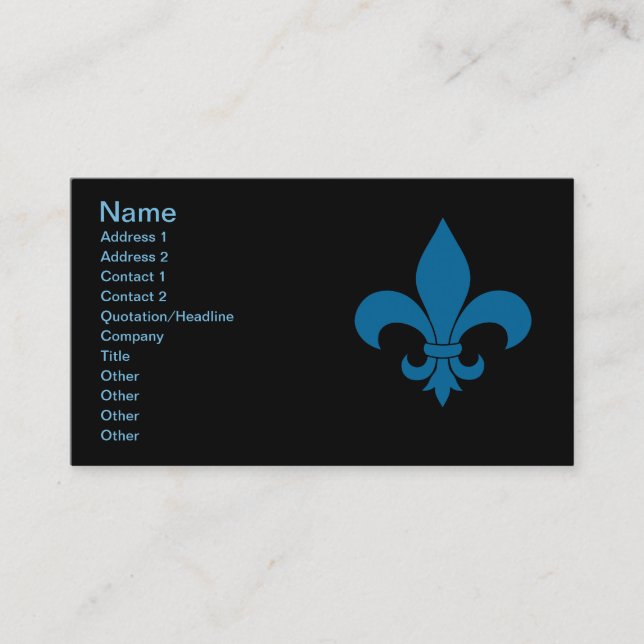 French Fleur de lis Pattern Classic Business Card (Front)
