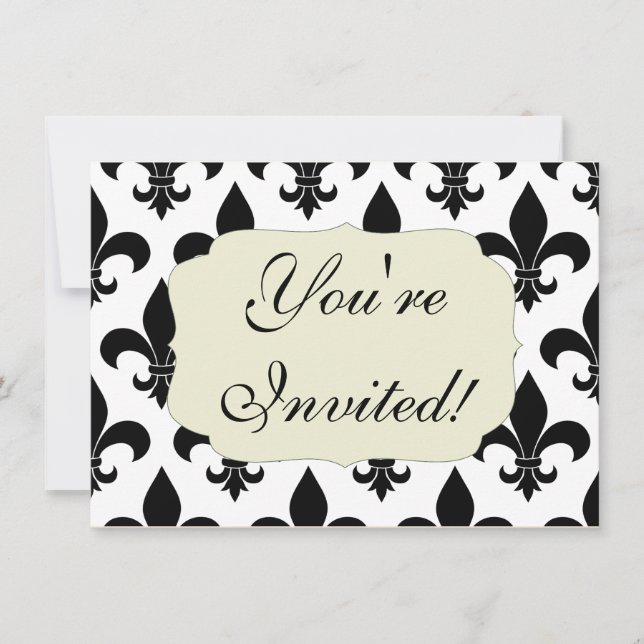 French Fleur de lis Pattern Classic Invitation (Front)
