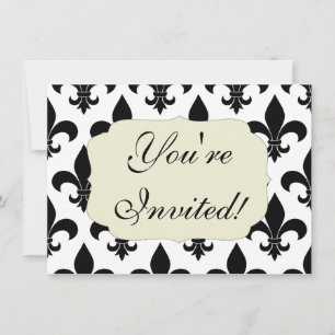French Fleur de lis Pattern Classic Invitation