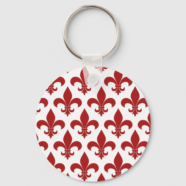 French Fleur de lis Pattern Classic Keychain (Front)