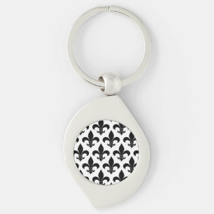 French Fleur de lis Pattern Classic Keychain