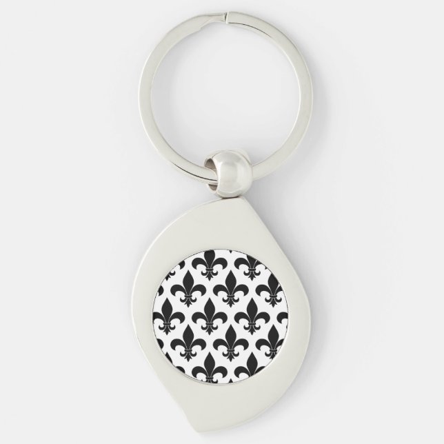 French Fleur de lis Pattern Classic Keychain (Front)