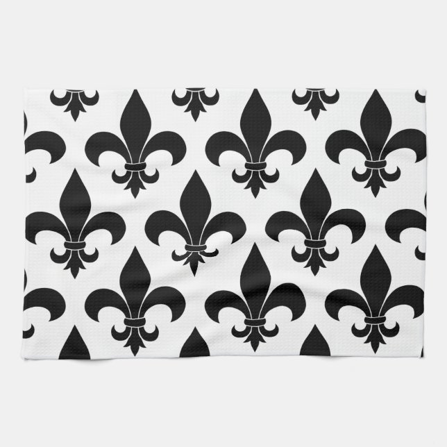 French Fleur de lis Pattern Classic Kitchen Towel (Horizontal)
